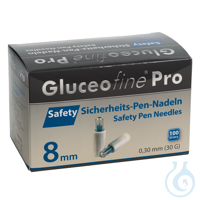 Gluceofine Pro Safety Sicherheits- Pen-Nadeln 30 G, 0,30 x 8 mm (100 Stck.)...