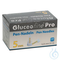 Gluceofine Pro Pen-Nadeln 31 G, 0,25 x 5 mm (100 Stck.) UK = 50 Pack...