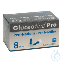 Gluceofine Pro Pen-Nadeln 31 G, 0,25 x 8 mm (100 Stck.) UK = 50 Pack...