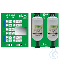 Plum Augenspülstation Maxi mit 2 Flaschen, inkl. Wandhalter, Piktogramm und...