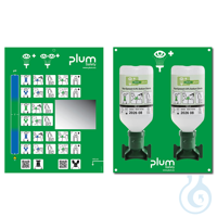 Plum Augenspülstation mit 2 Flaschen, inkl. Wandhalter, Piktogramm und...