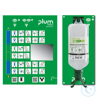 Plum Augenspülstation Duo mit 1 Flasche inkl. Wandhalter, Piktogramm und...