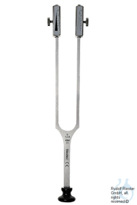 Stimmgabel Rydel-Seiffer, c64 Hz/c128 Hz mit Fuß, Stahl, abnehmbarer Dämpfer...