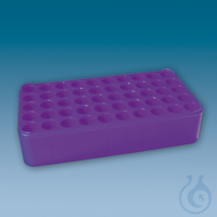 S-Monovette-Rack D 17, violett, 50 Bohrungen Ø 17 mm, ohne Griffe...