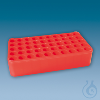 S-Monovette-Rack D 17, rot, 50 Bohrungen Ø 17 mm, ohne Griffe...