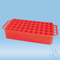 Block-Rack D 17 mit Griff, rot, 50 Bohrungen 17 mm, ohne Druck Block-Rack D...