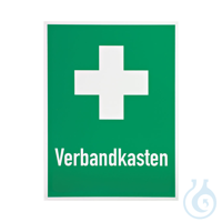 Rettungszeichen Erste-Hilfe-Kreuz und Beschriftung Verbandkasten, 400 x 300...