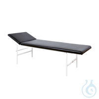 Untersuchungsliege Stahlrohr, Kopfteil verstellbar, 200 x 70 x 65 cm, schwarz...