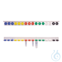 Varioflex-Ampullenschiene, einreihig, ca. 350 mm, 16 Ampullenlager...