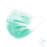 Einmal-Mundschutz Profil Plus, mit Gummizug, grün  (50 Stck.) UK = 10 Pack...