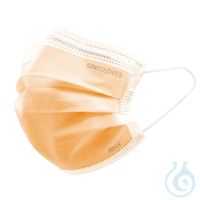 Einmal-Mundschutz Profil Plus, mit Gummizug, orange  (50 Stck.) UK = 10 Pack...