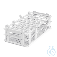 Reagenzglasgestell, PP, 55 Plätze, für Gläser bis Ø 18 mm, weiß Btl. = 5...
