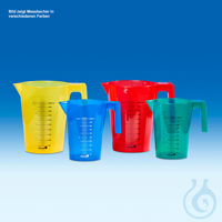 Messbecher stapelbar, rot, PP, 1000 ml schwarze Skala, beidseitig bedruckt...