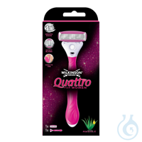 Rasierapparat Wilkinson Quattro pink for Women Pack = 5 Stck. / UK = 50 Stck....
