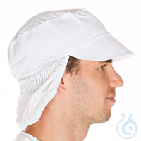 Schildmützen mit Haarnetz, weiß | Polycotton Schildmützen mit Haarnetz, weiß...