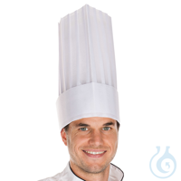 Kochmützen Le Grand Chef, weiß, 30 cm | Viskose gelegte Dekorfalten