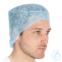 Hauben mit Haarnetz, blau, ø 36 cm | Viskose-Keyback Spenderbox Hauben mit...