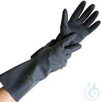 Chemikalienschutzhandschuhe Antiacido, schwarz, Gr. 10/XL | Latex/Neopren...