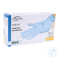 Nitrilhandschuhe Safe Fit, blau, Gr. 8/M | puderfrei Spenderbox 100 Stk....