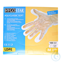 LDPE-Handschuhe Polyclassic Soft, transparent, Gr. 8/M gehämmert...