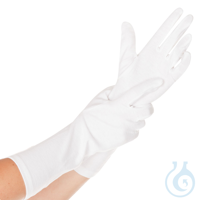 Baumwollhandschuhe Blanc Extra Long, weiß, Gr. 9/L mit Schichtel, Länge 35 cm...