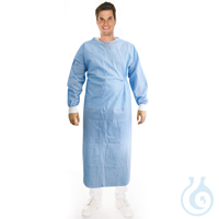 Kittel sterilisierbar, blau, Gr. XL | SMS 130 x 155 cm, Klettverschluss im...