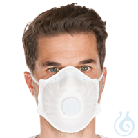 Atemschutzmasken FFP1 NR mit Ventil, vorgeformt | PP mit Kopfbändern...