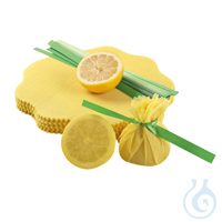 Zitronenserviertücher Lemon Wrap, gelb mit grüner Krawatte | Baumwolle Ø 220...