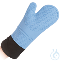 Ofenhandschuhe Heattec, mit Stulpe, hellblau, 40 cm | Silikon bis 250°C,...