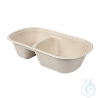 Imbiss-Schalen, 2-geteilt, oval, natur, 800 ml, 236 x 135 x 55 mm |...