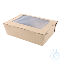 Foodboxen Menu mit Sichtfenster, 215 x 162 x 64 mm | Kraftpapier/PLA braun,...