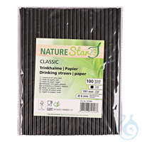 Papiertrinkhalme Classic, einfarbig schwarz, ø 6 mm, 197 mm | FSC®-Mix...