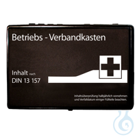 Betriebsverbandkasten, schwarz | DIN 13157 mit Wandhalterung...