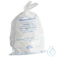 Wäschebeutel Classic, blau bedruckt | LDPE weiß, 54 x 38 cm Wäschebeutel...