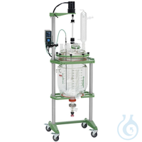 50L Process Reactor System, Squatty, Cylindrical, Jacketed, Glass, 400mm Flange, Brushless DC...