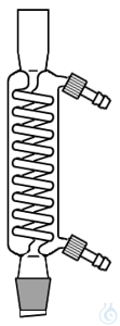 Refrigerante a serpentino 300mm maschio inferiore NS29/32 con portagomma GL Refrigerante a...