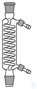 Refrigerante a serpentino mantello 300mm coni NS19/26 con portagomma GL Refrigerante a serpentino...