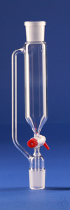 Autoequilibrante in vetro Duran forma cilindrica ml.25 coni NS14/23 rub. in PTFE Autoequilibrante...