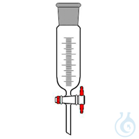 Imbuto separatore GRADUATO vetro Duran forma cilindrica ml.500 NS29/32 rub. PTFE Imbuto...