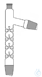 Testa di distillazione con Vigreux M=200mm femmina NS14/23 + 2 masch. NS29/32 Testa di...
