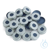 Aluminum Seal w/Septa 20mm Alum. Silver w/PTFE Gray Butyl Rub Septa 100PK...