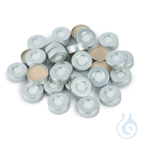 Aluminum Seal w/Septa 20mm Alum. Silver w/PTFE Silicone Pack of 100...