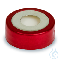 20mm Magnetic Crimp Cap Red Bi-Metal 3mm PTFE/Silicone Septum w/8mm Hole...