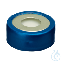 20mm Magnetic Crimp Cap Blue Bi-Metal 3mm PTFE/Silicone Septum w/8mm Hole...