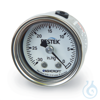 Gauge -30" Hg to 0" Vacuum 1/8" NPT CBM 1.5" Diam. 316 SS Lexan Lens...