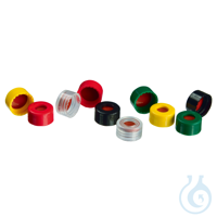 Vial Closures Shrt Cap 9mm w/PTFE Butyl Rubber Liner Asst. Clrs Pack of 500...