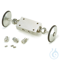 HPLC Dual Stem Valve 3-Way 1/16" Fittings 1/4-28 SS Includes Nuts and...