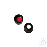 Vial Cap & Septa 8-425 Flangeless Black Open Hole Polypropylene Cap Red...