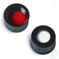 Vial Cap & Septa 10-425 Black Cap Red PTFE/Silicone Septa 0.060" w/Slit...