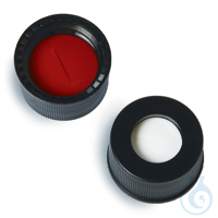 Vial Cap & Septa 13-425 Black Open Hole Polypropylene Cap Red PTFE/Silicone...
